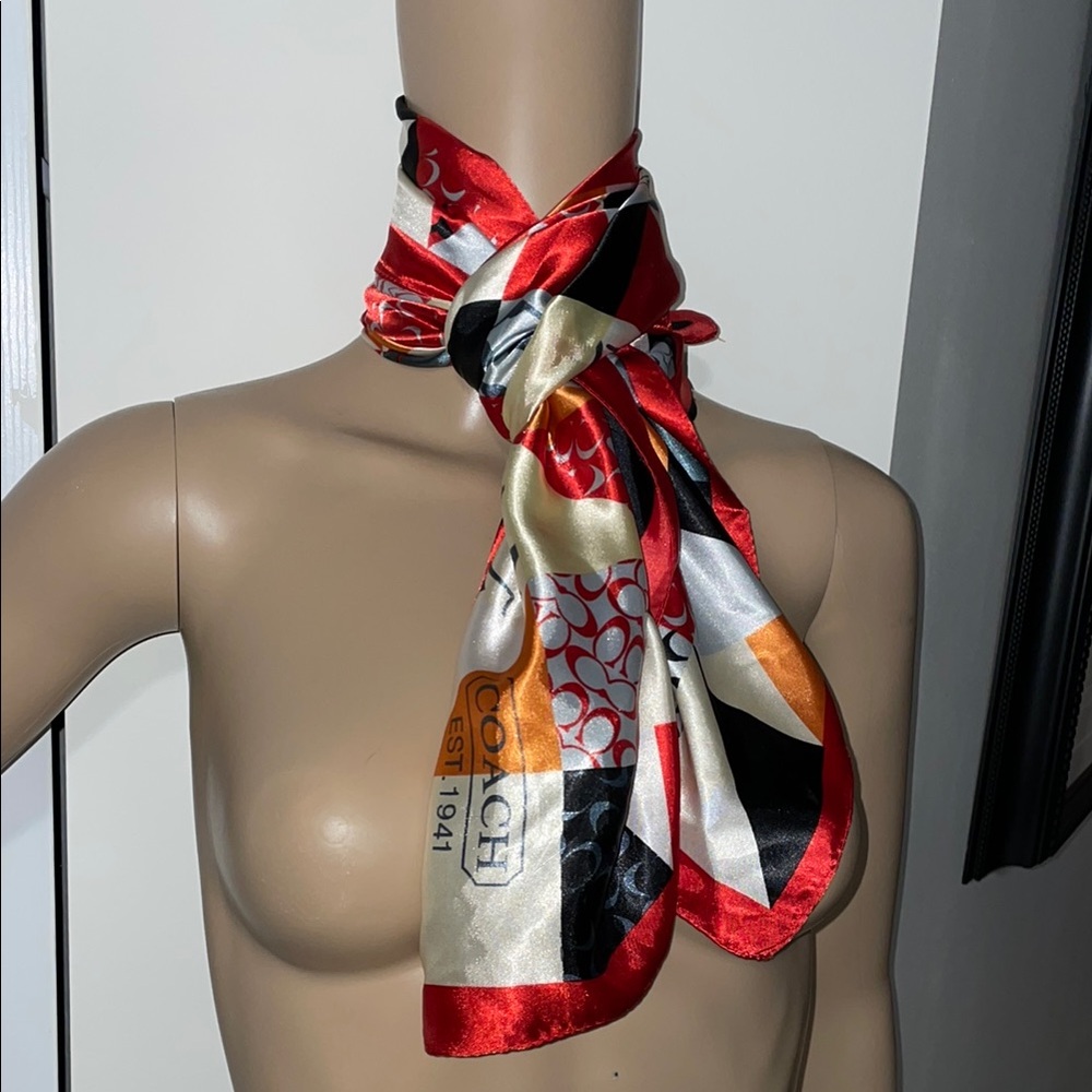Coach Multicolor Geometric Scarf - Picture 7 of 8